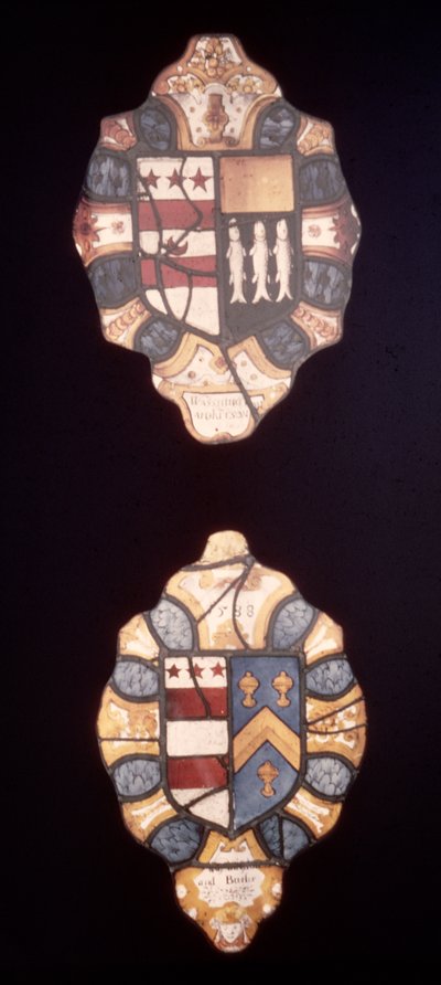 Paneler med Washington og Kitson Arms og Washington og Butler Arms fra Sulgrave Manor, 1588 af English School